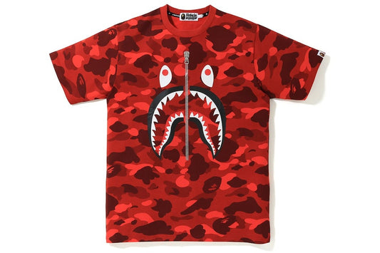 A Bathing Ape Color Camo Shark Tee Pria Red (BAPE)