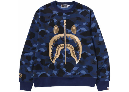 BAPE Color Camo Shark Crewneck Navy