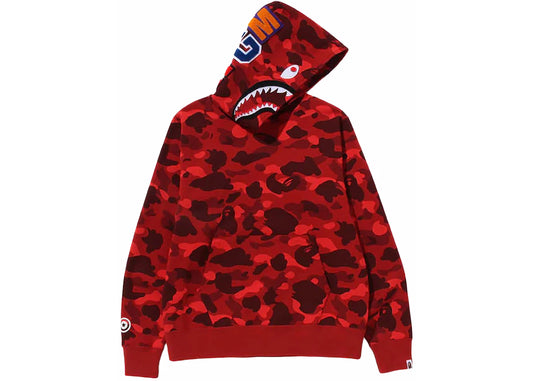 Bape Shark Camo Red Hoodie