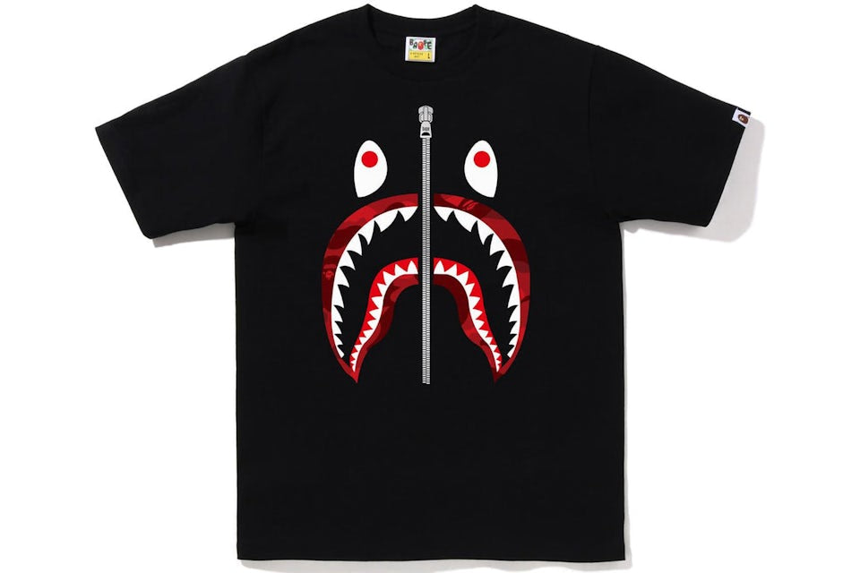 Bape Shark Camo Red Tee