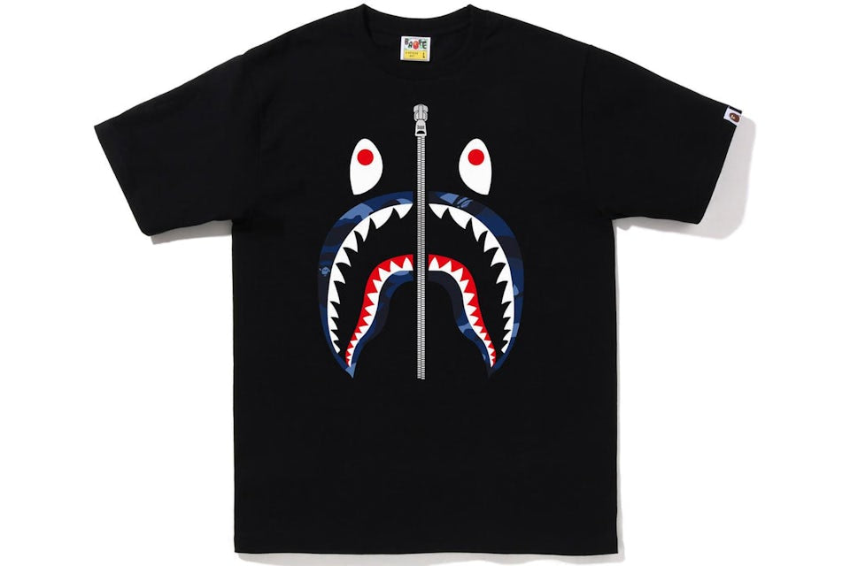 Bape Shark Camo Blue tee