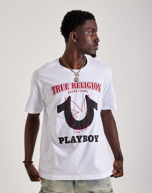 PlayBoy x True Religion White Tee